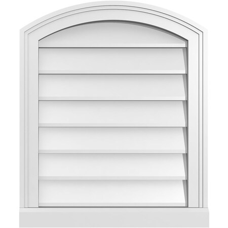 Ekena Millwork Arch Top Surface Mount PVC Gable Vent: Functional, w/ 2"W x 2"P Brickmould Sill Frame, 20"W x 24"H GVPAR20X2403SF
